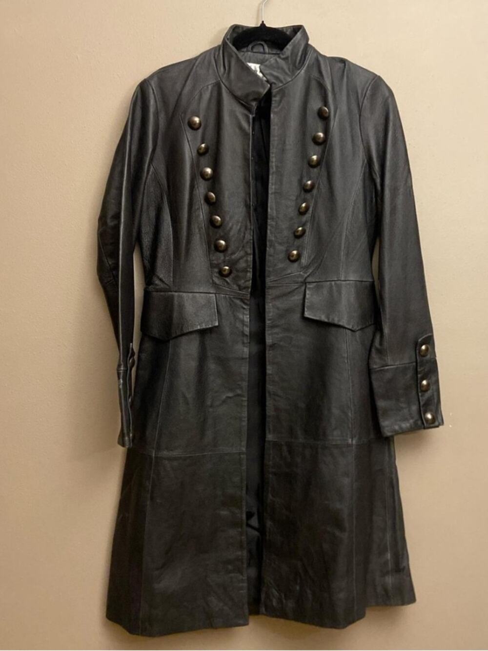 90s leather pirate coat